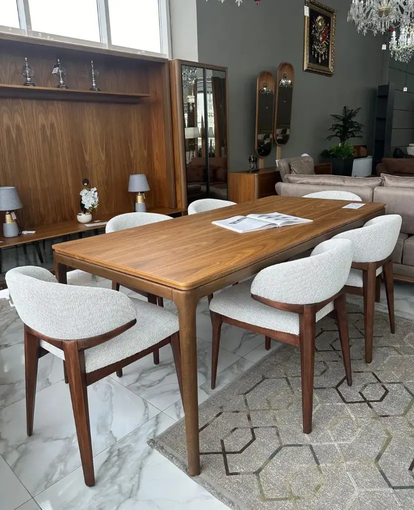 6 Seater White Dining Table