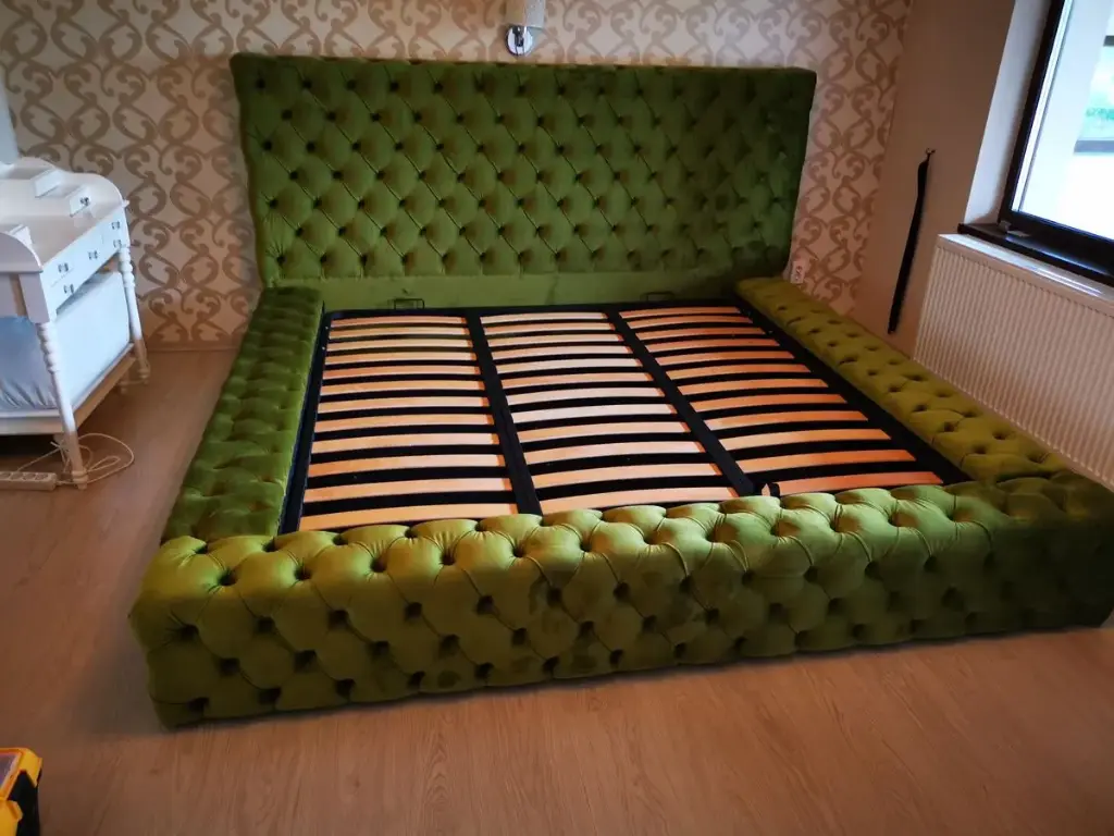 6 by 6 Green King Size Chester Bed