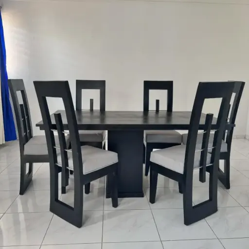 6 Seater Black Dining Set