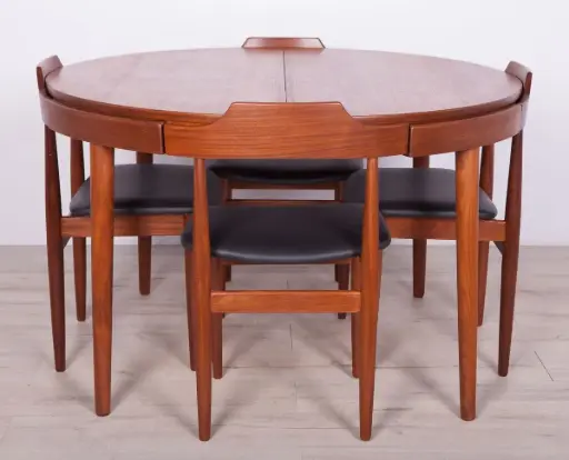 4 Seater Round Brown Dining Set