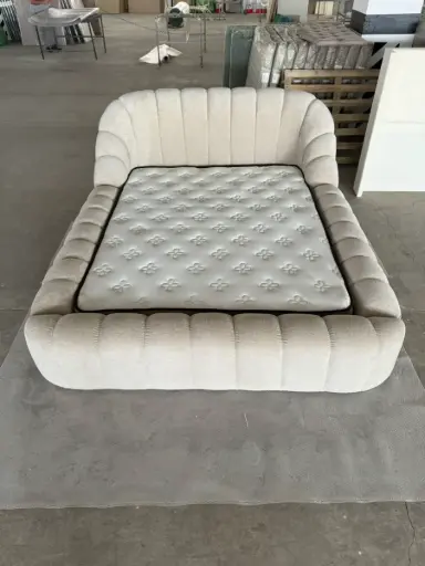 5 by 6 White Bubble Bed