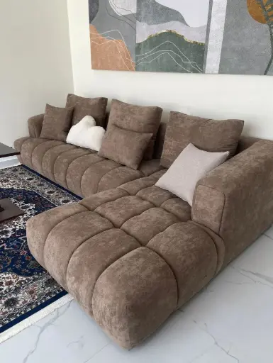 L shaped Brown Bubble Sofa Seat