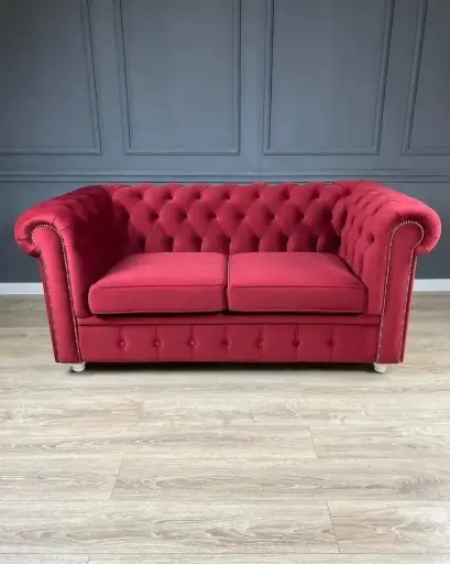 2 seater Red chester Sofa