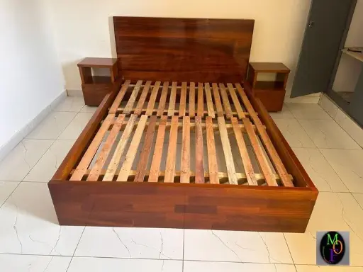 5 by 6 Wooden Bed with Side Drawers