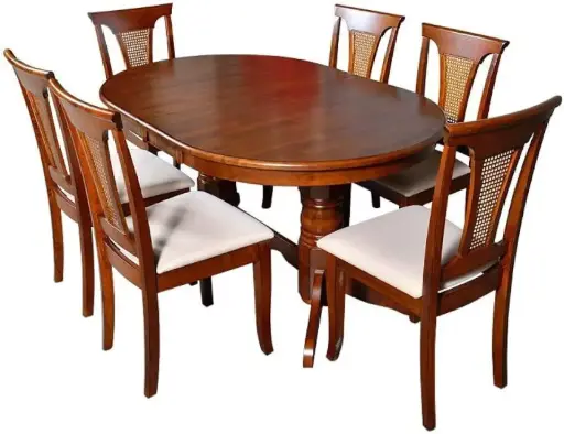 6 Seater Oval Mahogany Dining Table