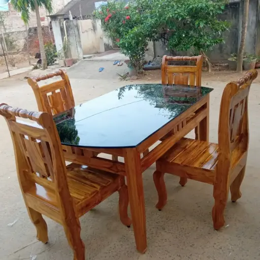 4 Seater Brown Dining Set
