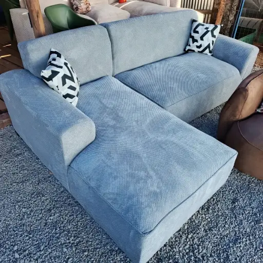 5 Seater Grey L-Shaped Sofa