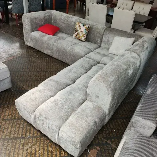6 Seater GRey L-Shaped Sofa