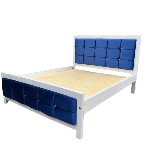 4 by 6 White and Blue Mocket Bed