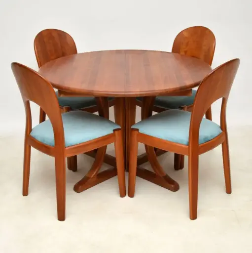 4 Seater Round Brown Dining Set